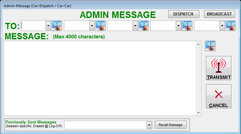 Admin (Car-to-Car) Messages