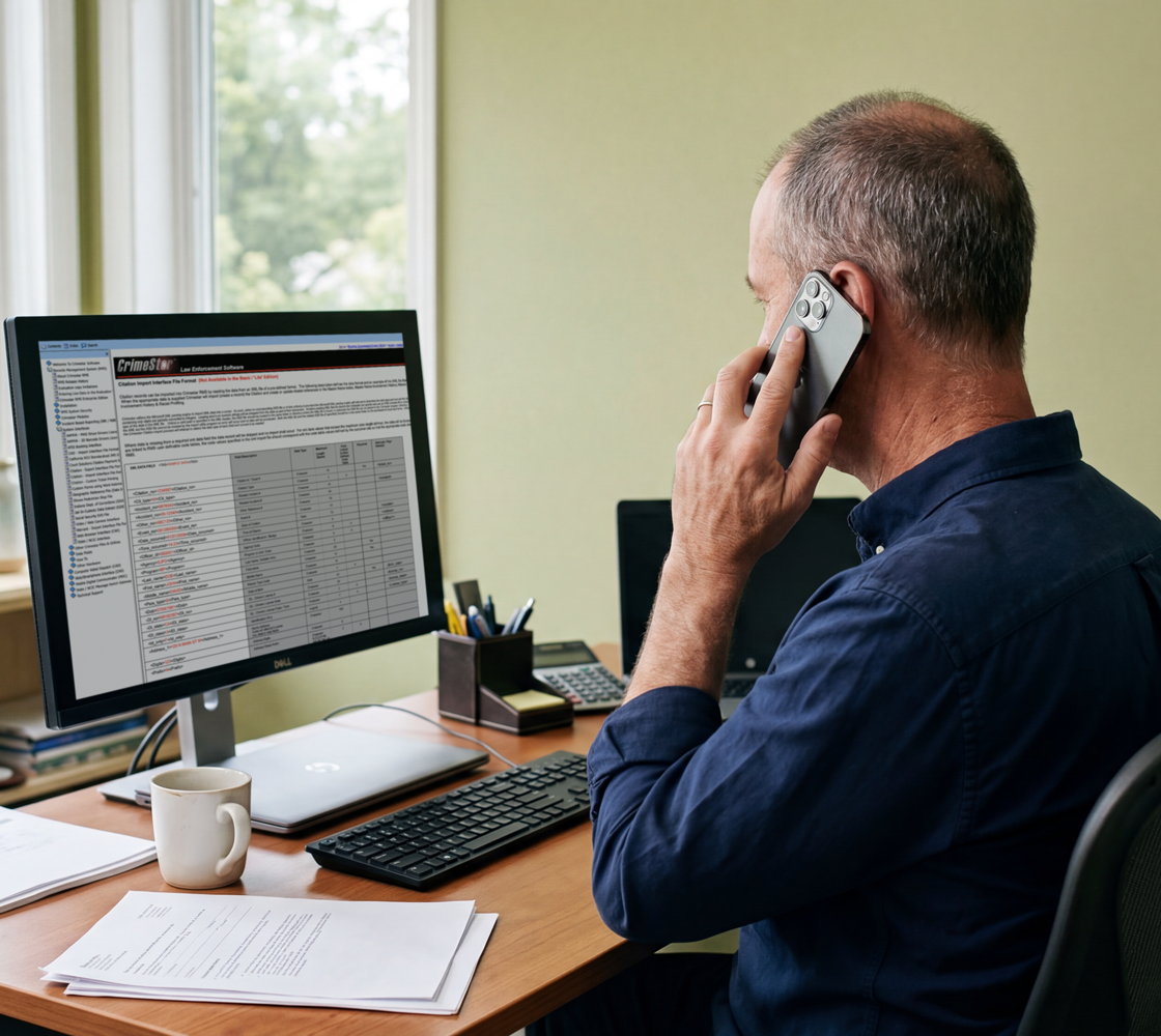 man on phone in the office
